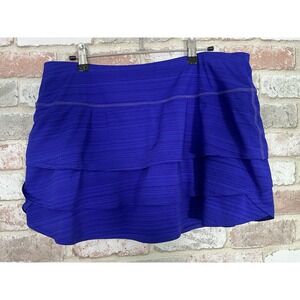 Athleta Swagger Skort Purple Tiered Activewear Built-in Compression Shorts Sz L